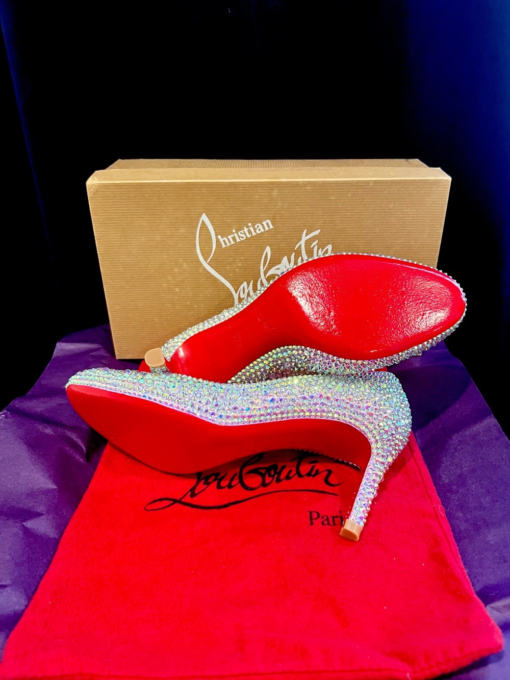 Christian Louboutin Swarovski Crystal Strass Heels Lilac Light Purple 37.5 💎 - Picture 5 of 7